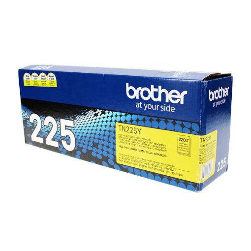 Picture of Brother TN-225Y High Yield Yellow Toner Cartridge (2200 Yield)
