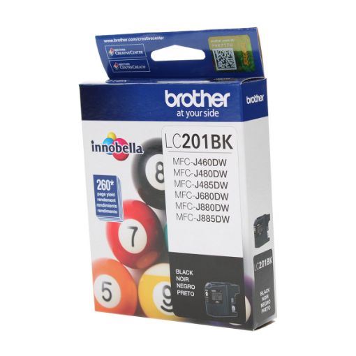 Picture of Brother LC201BK Black Ink Cartridge (260 Yield)