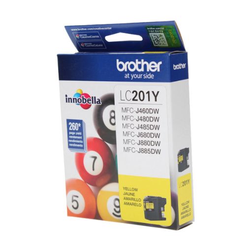 Picture of Brother LC201Y Yellow Ink Cartridge (260 Yield)