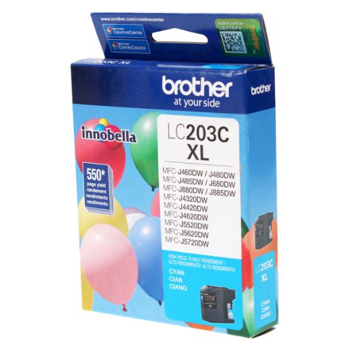 Picture of Brother LC203C High Yield Cyan Inkjet Cartridge (550 Yield)