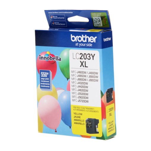 Picture of Brother LC203Y High Yield Yellow Inkjet Cartridge (550 Yield)