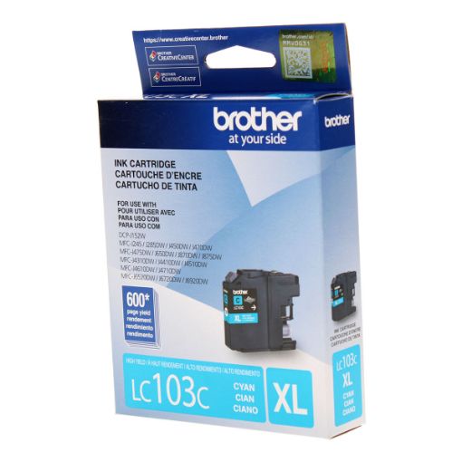 Picture of Brother LC103C High Yield Cyan InkJet Ink (600 Yield)