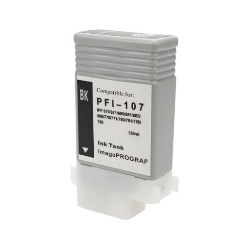 Picture of Compatible 6705B001 (PFI-107Bk) Black Ink Cartridge (130 Yield)