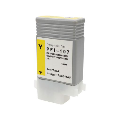 Picture of Compatible 6708B001 (PFI-107Y) Yellow Ink Cartridge (130 ml)