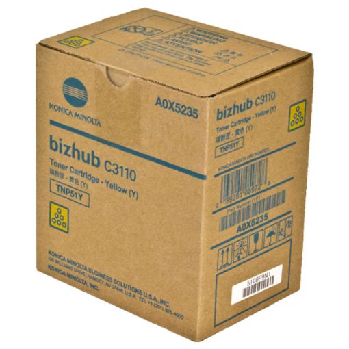 Picture of Konica Minolta A0X5235 (TNP51Y) Yellow Toner Cartridge (6000 Yield)