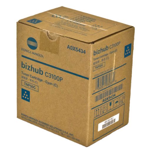 Picture of Konica Minolta A0X5434 (TNP50C) Cyan Toner Cartridge (6000 Yield)
