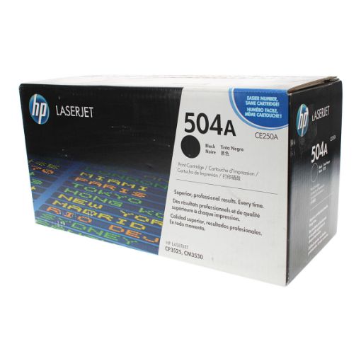 Picture of HP CE250A (HP 504A) Black Toner Cartridge (5500 Yield)
