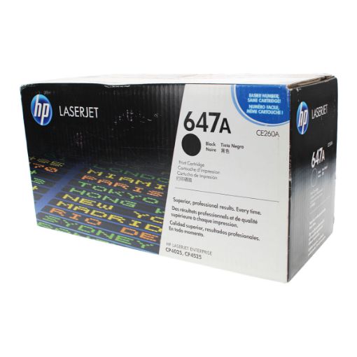 Picture of HP CE260A (HP 647A) Black Toner Cartridge (8500 Yield)