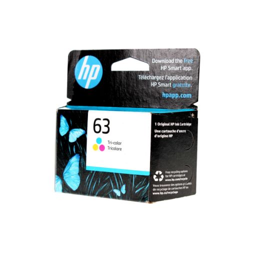 Picture of HP F6U61AN (HP 63) Tri-Color Ink Cartridge (165 Yield)