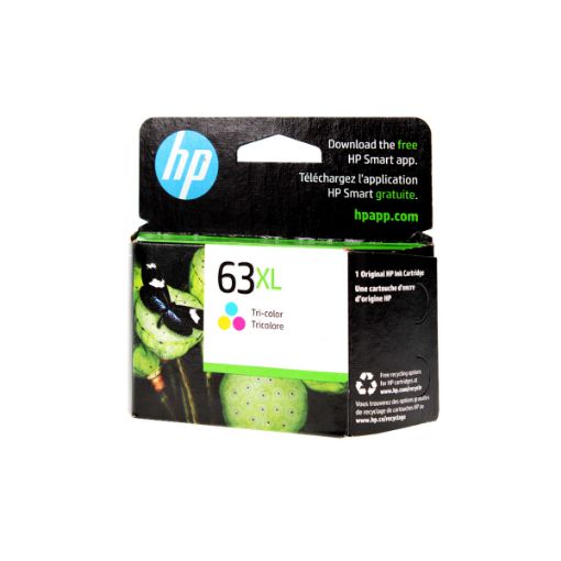 Picture of HP F6U63AN (HP 63XL C) High Yield Tri-Color Inkjet Cartridge (330 Yield)