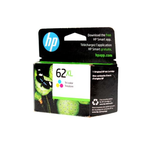 Picture of HP C2P07AN (HP 62XL) High Yield Tri-Color Ink Cartridge (415 Yield)
