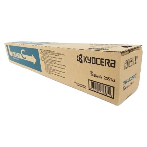 Picture of Kyocera Mita 1T02NPCUS0 (TK-8327C) Black Toner Cartridge + Waste Toner Container (2 pack) (12000 Yield)