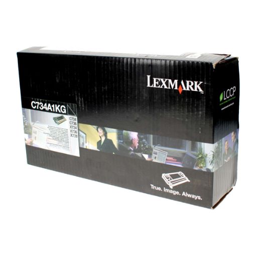 Picture of Lexmark C734A1KG (C734A2KG) Black Toner Cartridge (8000 Yield)