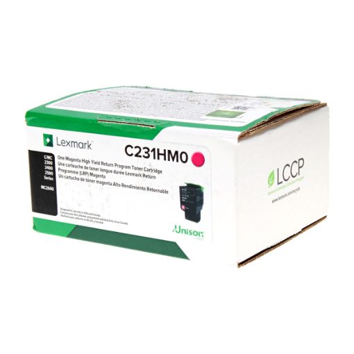 Picture of Lexmark C231HM0 High Yield Magenta Toner Cartridge (2300 Yield)