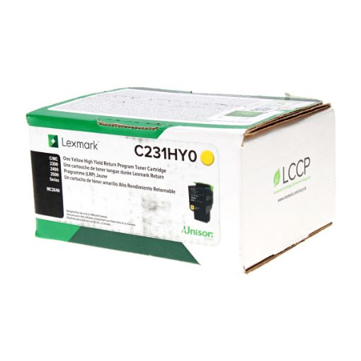 Picture of Lexmark C231HY0 High Yield Yellow Toner Cartridge (2300 Yield)
