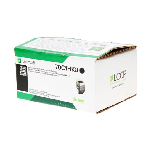 Picture of Lexmark 70C1HK0 (Lexmark #701HK) High Yield Black Toner Cartridge (4000 Yield)