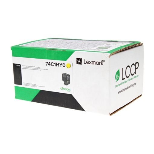 Picture of Lexmark 74C1HY0 74C0HYG) High Yield Yellow Toner Cartridge (12000 Yield)