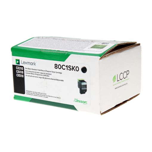 Picture of Lexmark 80C1SK0 Black Toner Cartridge (2500 Yield)