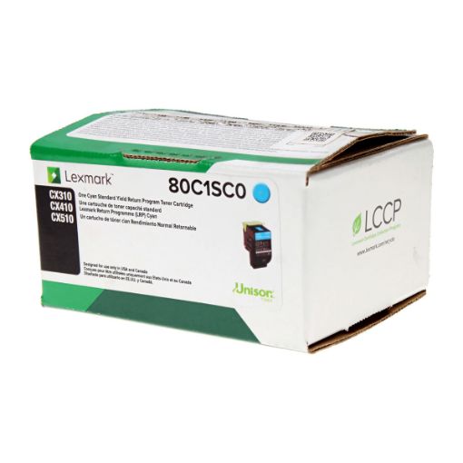 Picture of Lexmark 80C1SC0 Cyan Toner Cartridge (2000 Yield)