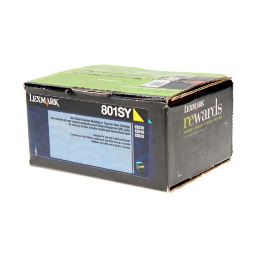 Picture of Lexmark 80C1SY0 Yellow Toner Cartridge (2000 Yield)
