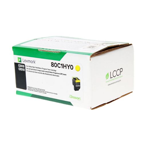 Picture of Lexmark 80C1HY0 High Yield Yellow Toner Cartridge (3000 Yield)