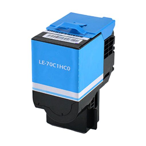 Picture of Compatible 70C1HC0 (Lexmark #701HC) High Yield Cyan Toner Cartridge (3000 Yield)