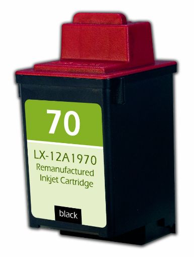 Picture of Remanufactured 12A1970 (Lexmark #70) Black Inkjet Cartridge (600 Yield)