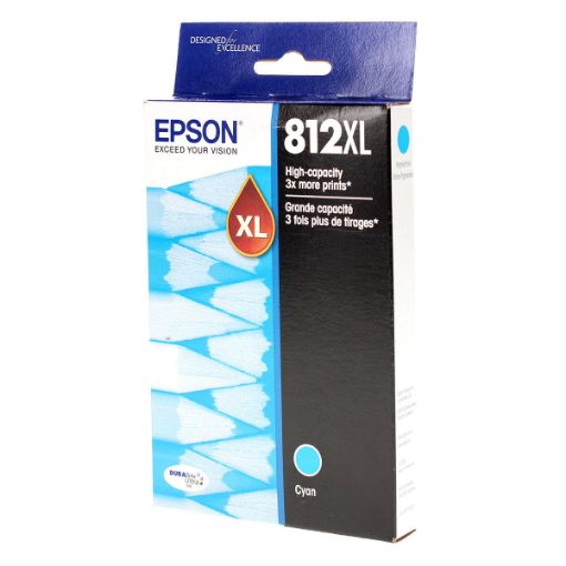 Picture of Epson T812xl220-S (Epson T812XL) Ultra High Yield Cyan Inkjet Cartridge (1100 Yield)