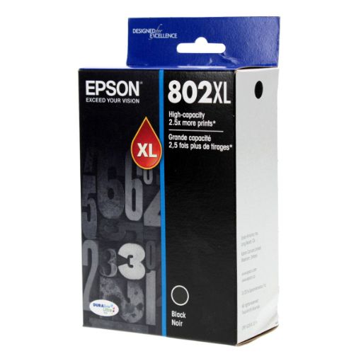 Picture of Epson T802xl120 (Epson 802XL) Ultra High Yield Black Inkjet Cartridge (2600 Yield)