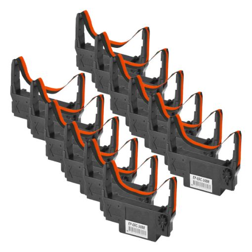 Picture of Compatible ERC-30BR, ERC-34BR, ERC-36BR Black, Red POS Ribbon (6 pack)