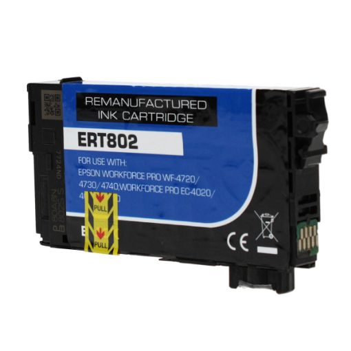 Picture of Remanufactured T802120 (Epson T802) Black Inkjet Cartridge (900 Yield)