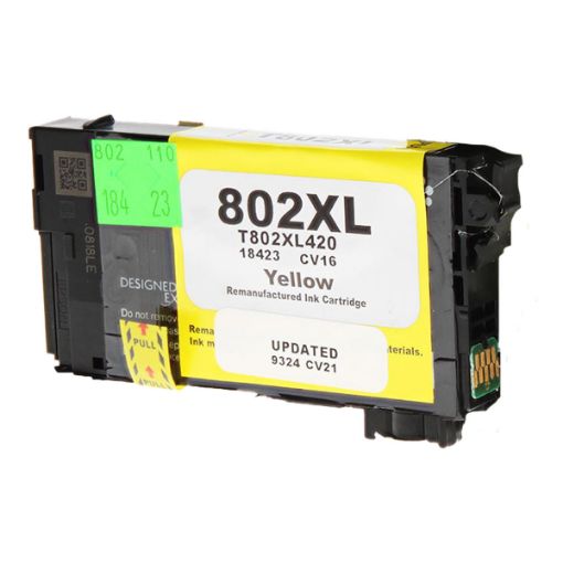 Picture of Remanufactured T802xl420 (Epson 802XL) Ultra High Yield Yellow Inkjet Cartridge (1900 Yield)