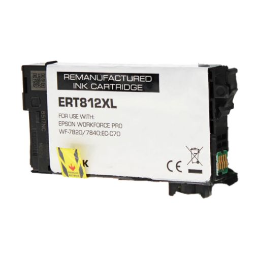Picture of Remanufactured T812xl120-S (Epson T812XL) Ultra High Yield Black Inkjet Cartridge (1100 Yield)