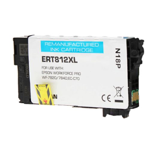 Picture of Remanufactured T812xl220-S (Epson T812XL) Ultra High Yield Cyan Inkjet Cartridge (1100 Yield)