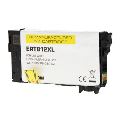 Picture of Remanufactured T812xl420-S (Epson T812XL) Ultra High Yield Yellow Inkjet Cartridge (1100 Yield)
