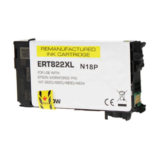 Picture of Remanufactured T822xl420-S (Epson T822) Ultra High Yield Yellow Inkjet Cartridge (1100 Yield)