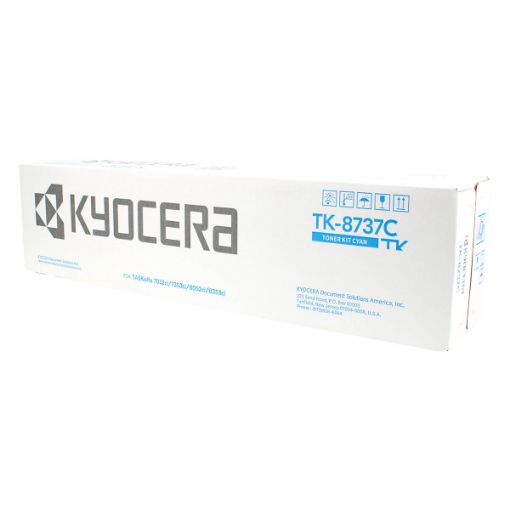 Picture of Kyocera Mita 1T02XNCUS0 (TK-8737C) Cyan Toner Cartridge (40000 Yield)