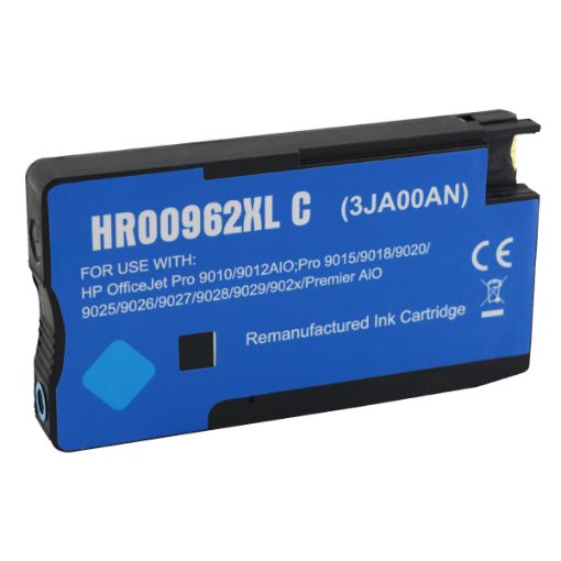 Picture of Remanufactured 3JA00AN (HP 962XL) High Yield Cyan Ink Cartridge (1600 Yield)