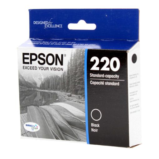 Picture of Epson T220120 (Epson 220) Black Inkjet Cartridge (175 Yield)