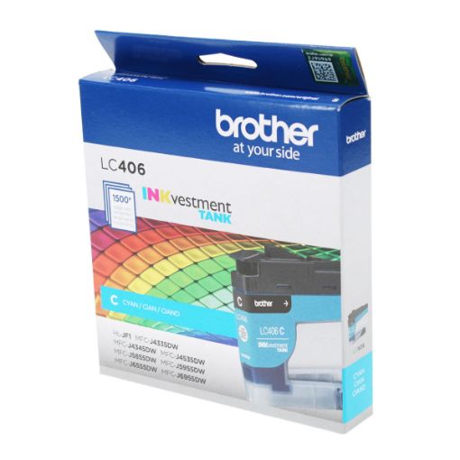 Picture of Brother LC406C Cyan Ink Cartridge (1500 Yield)