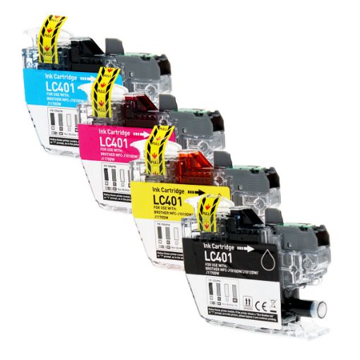 Picture of Compatible LC401BK, LC401C, LC401M, LC401Y Black, Cyan, Magenta, Yellow Ink Cartridges (4 pack) (4 x 200)